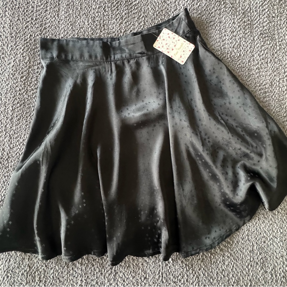 Free People Black Satin Skirt with Stars. - Picture 13 of 13